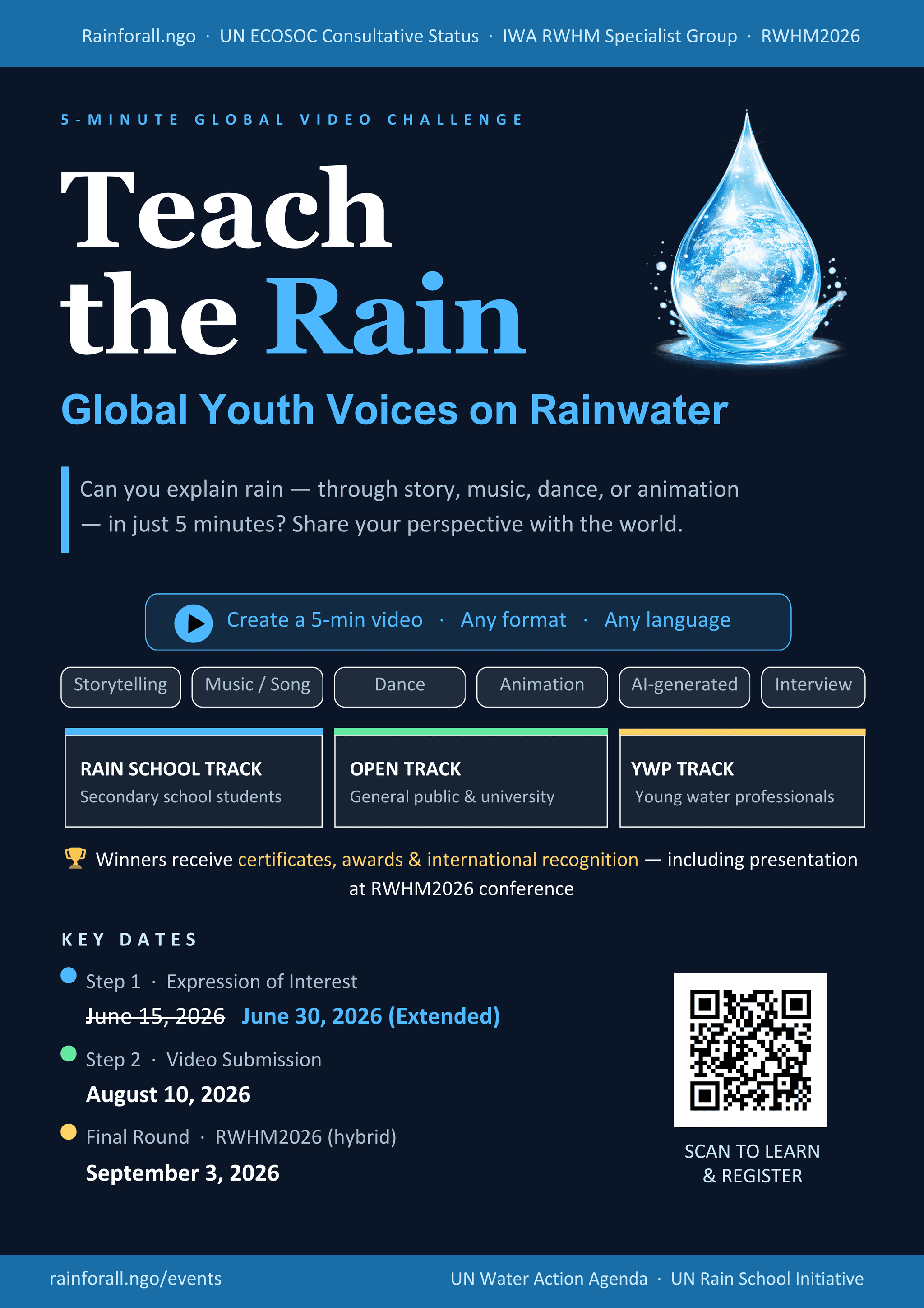 Teach the Rain video challenge poster